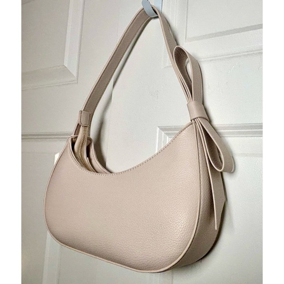 Purple & Lilac Elegant Bow Accent Ivory Shoulder Handbag - Picture 5 of 8